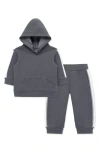 Little Me Grey Fleece Hoodie & Joggers Set In Grey