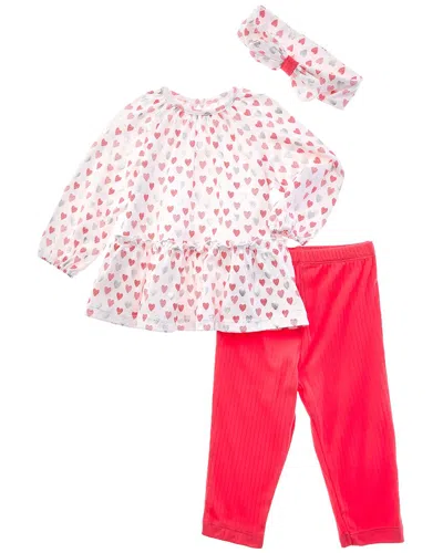 Little Me Kids' Hearts Tunic Set Headband In Red
