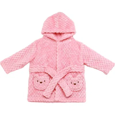 Little Me Kids'  Hooded Bathrobe In Pink