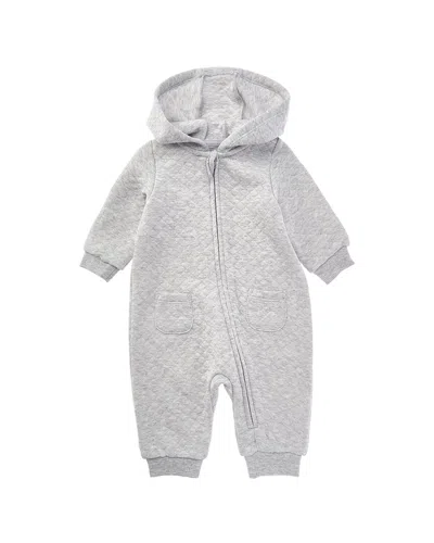 Little Me Hooded Coverall In Gray