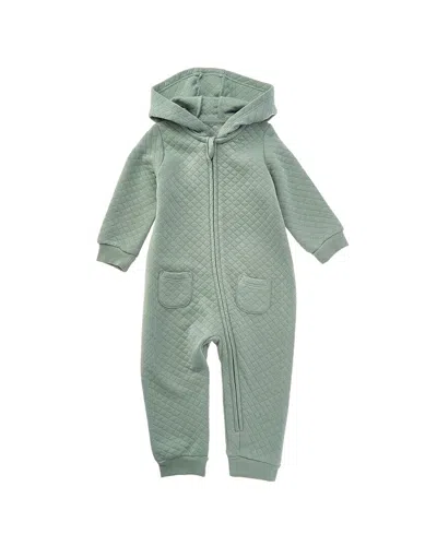 Little Me Hooded Coverall In Green