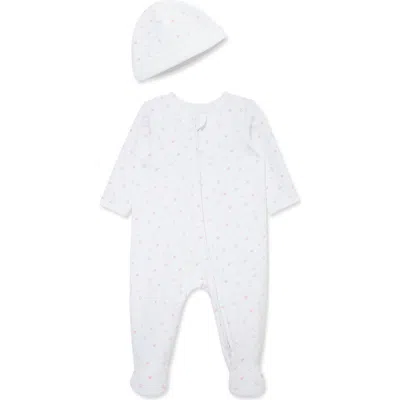 Little Me Babies'  Joyful Quilt Footie & Hat Set In Blue