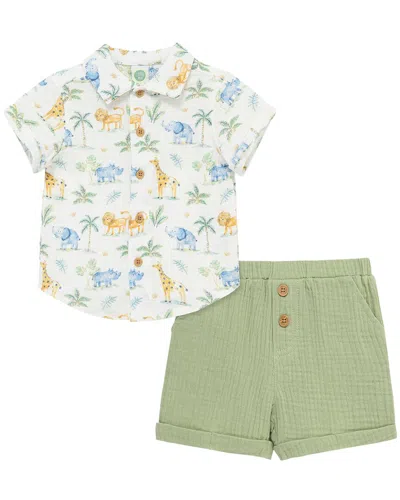 Little Me Kids' Jungle Short Set In Multi