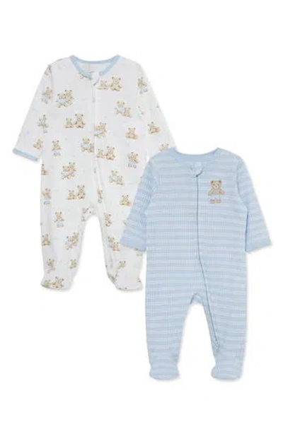 Little Me Baby Boys' Long-sleeve Coverall, 2-pack In Multi
