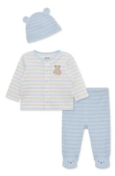 Little Me Baby Boys' Long-sleeve Cardigan, Pants And Hat, 3-piece Set In Multi