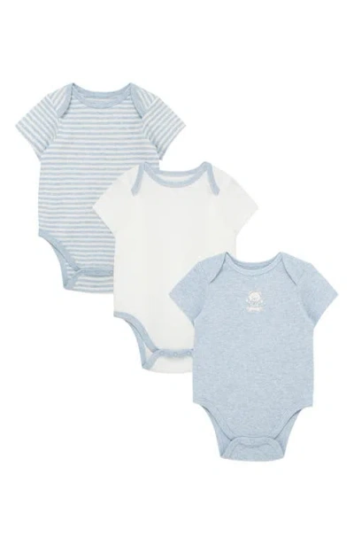 Little Me Babies'  Kids' Blue Bear Assorted 3-pack Cotton Bodysuits