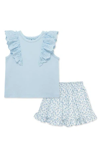Little Me Babies'  Kids' Ditsy Top & Skort Set In Pink