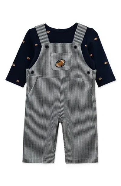 Little Me Babies'  Kids' Football Overalls & T-shirt Set In Blue