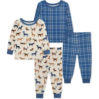 Little Me Babies'  Kids' Puppies 4-piece Pajama Set In Blue/ White