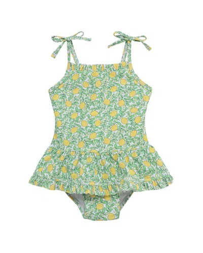 Little Me Lemon Swimsuit In Green