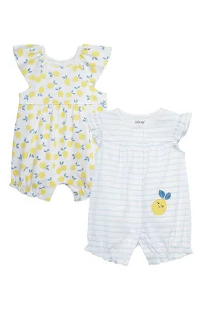 Little Me Babies'  Lemons 2-pack Assorted Rompers In Blue