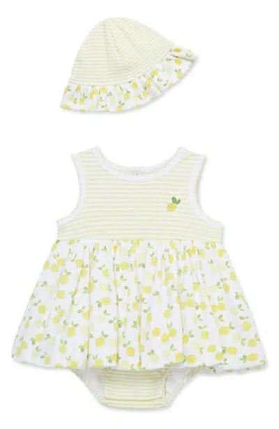 Little Me Babies'  Lemons Skirted Bodysuit & Hat Set In Yellow