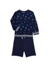 LITTLE ME LITTLE BOY'S 2-PIECE NAUTICAL TEE & SHORTS SET