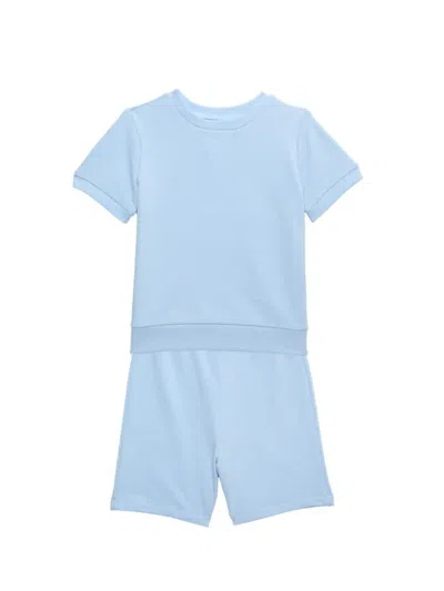 Little Me Babies' Little Boy's 2-piece Sweatshirt & Shorts Set In Blue