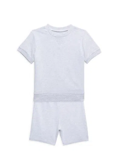 Little Me Babies' Little Boy's 2-piece Tee & Shorts Set In Grey
