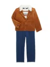 Little Me Little Boy's 3-piece Corduroy Jacket, Tee & Pants Set In Blue