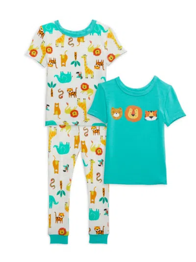 Little Me Babies' Little Boy's 3-piece Safari Pajama Set In Neutral