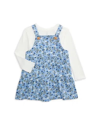 Little Me Babies' Little Girl's 2-piece Floral Dress & Top Set In Blue