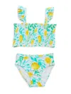 Little Me Little Girl's 2-piece Lemon Print Swim Set In Blue