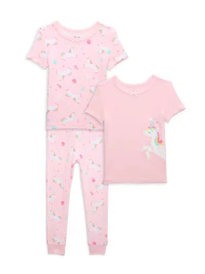 Little Me Babies' Little Girl's 3-piece Unicorn Pajama Set In Pink