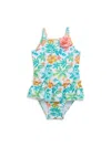 LITTLE ME LITTLE GIRL'S ONE-PIECE TROPICAL SWIMSUIT