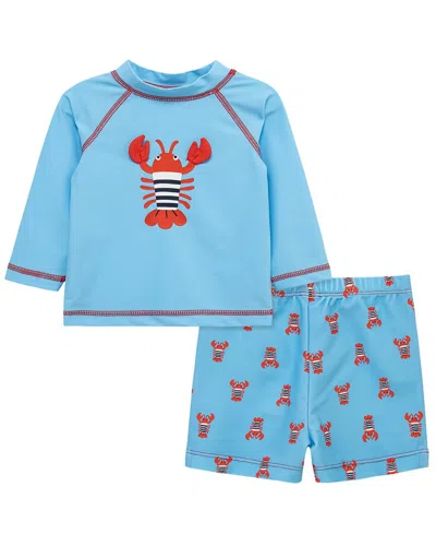 Little Me Kids' Lobster Rashguard Set In Blue