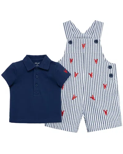 Little Me Kids' Lobster Shortall Set In Multi