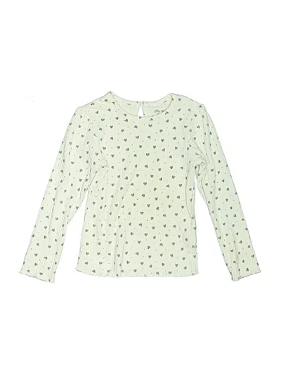 Pre-owned Little Me Kids' Long Sleeve Blouse In Green