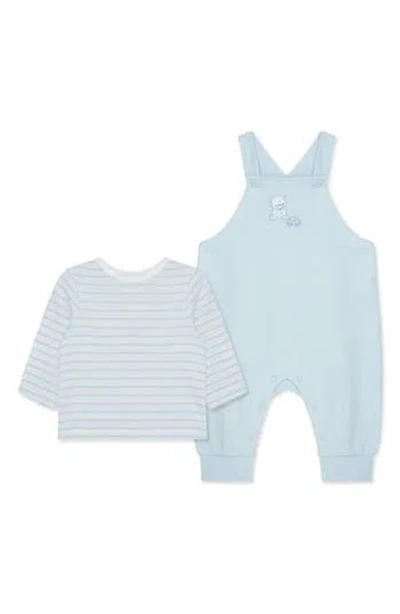 Little Me Babies'  Long Sleeve Top & Overalls Set In Blue