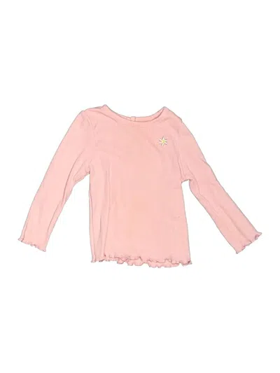 Pre-owned Little Me Kids' Long Sleeve Top Pink Ruffles Neckline Tops