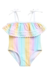 Little Me Multi Stripe Swimsuit In Multi