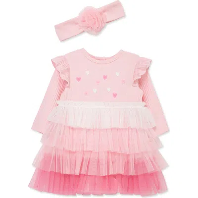 Little Me Babies'  Ombré Tutu Dress & Headband Set In Pink