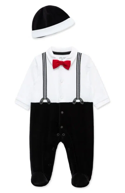 Little Me Babies'  Party Footie & Hat Set In Animal Print