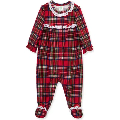 Little Me Babies'  Plaid Footie In Red