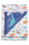 LITTLE ME PLUSH EMBROIDERED DINO BLANKET