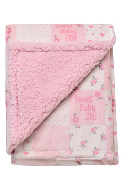 Little Me Plush Quilt Blanket In Pink