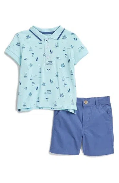 Little Me Babies'  Print Polo & Shorts Set