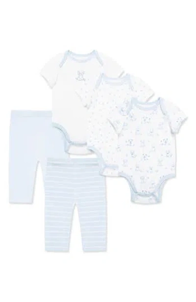 Little Me Babies'  Puppies 5-piece Assorted Bodysuits & Pants Set In Multi