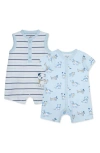 LITTLE ME LITTLE ME PUPPIES ASSORTED 2-PACK COTTON ROMPERS