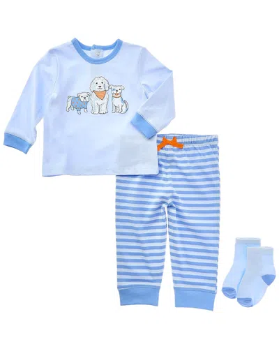 Little Me Puppies Jogger Set In Blue