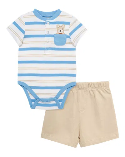 Little Me Kids' Puppy Short Set In Multi