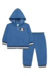 Little Me Puppy Zip Hoodie & Joggers Set In Blue