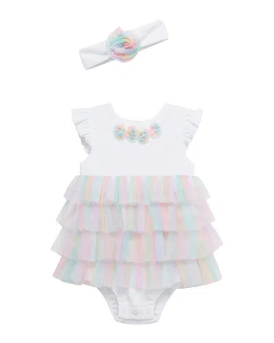 Little Me Kids' Rainbow Popover Headband In White