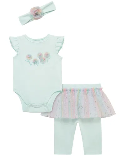Little Me Kids' Rainbow Skegging Set Headband In Green