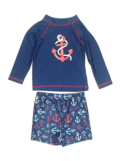 Pre-owned Little Me Kids' Rash Guard In Blue