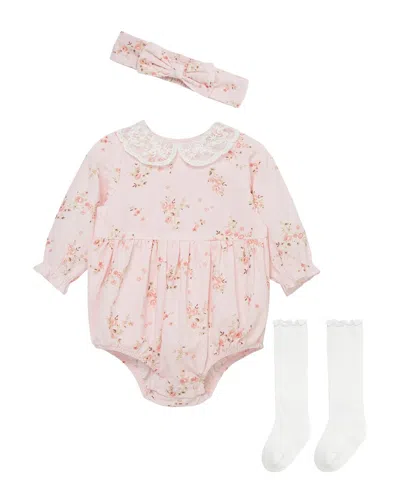 Little Me Rose Vine Bubble Set In Pink
