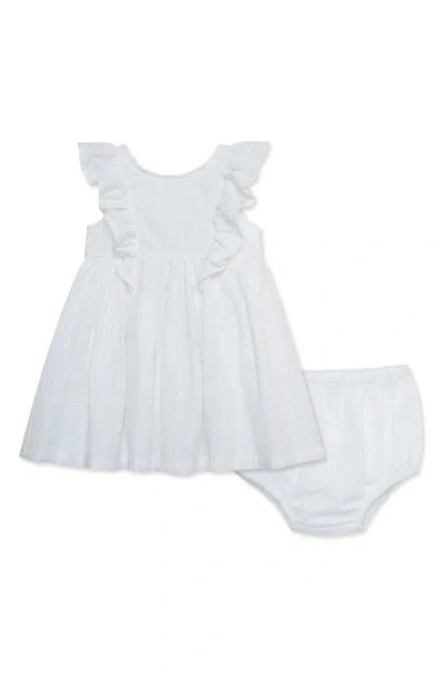 Little Me Babies' Ruffle Eyelet Sundress & Bloomers In White