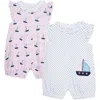 LITTLE ME LITTLE ME SAILBOAT PRINT 2-PACK ROMPERS