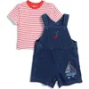 Little Me Baby Boys 2-pc. Stripe T-shirt & Sailboat Shortall Set