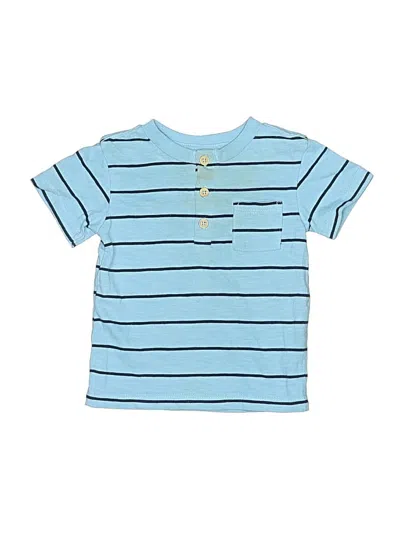 Pre-owned Little Me Babies' Short Sleeve Henley Shirt In Blue